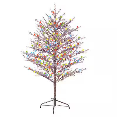 GE 5-ft Brown Winterberry Pre-lit LED Artificial Christmas Tree | Lowe's