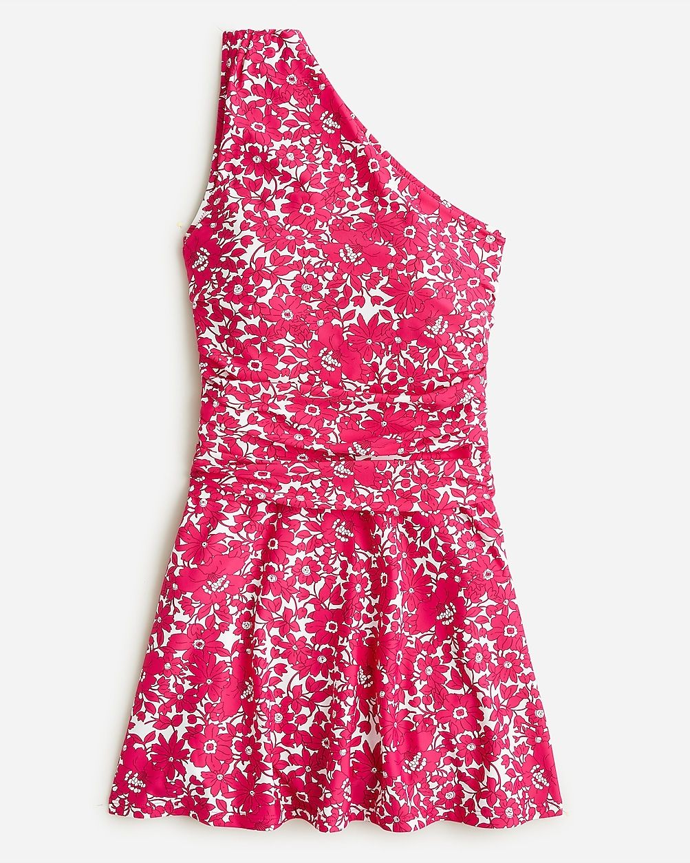 Ruched V-neck swim dress in blushing meadow | J.Crew US