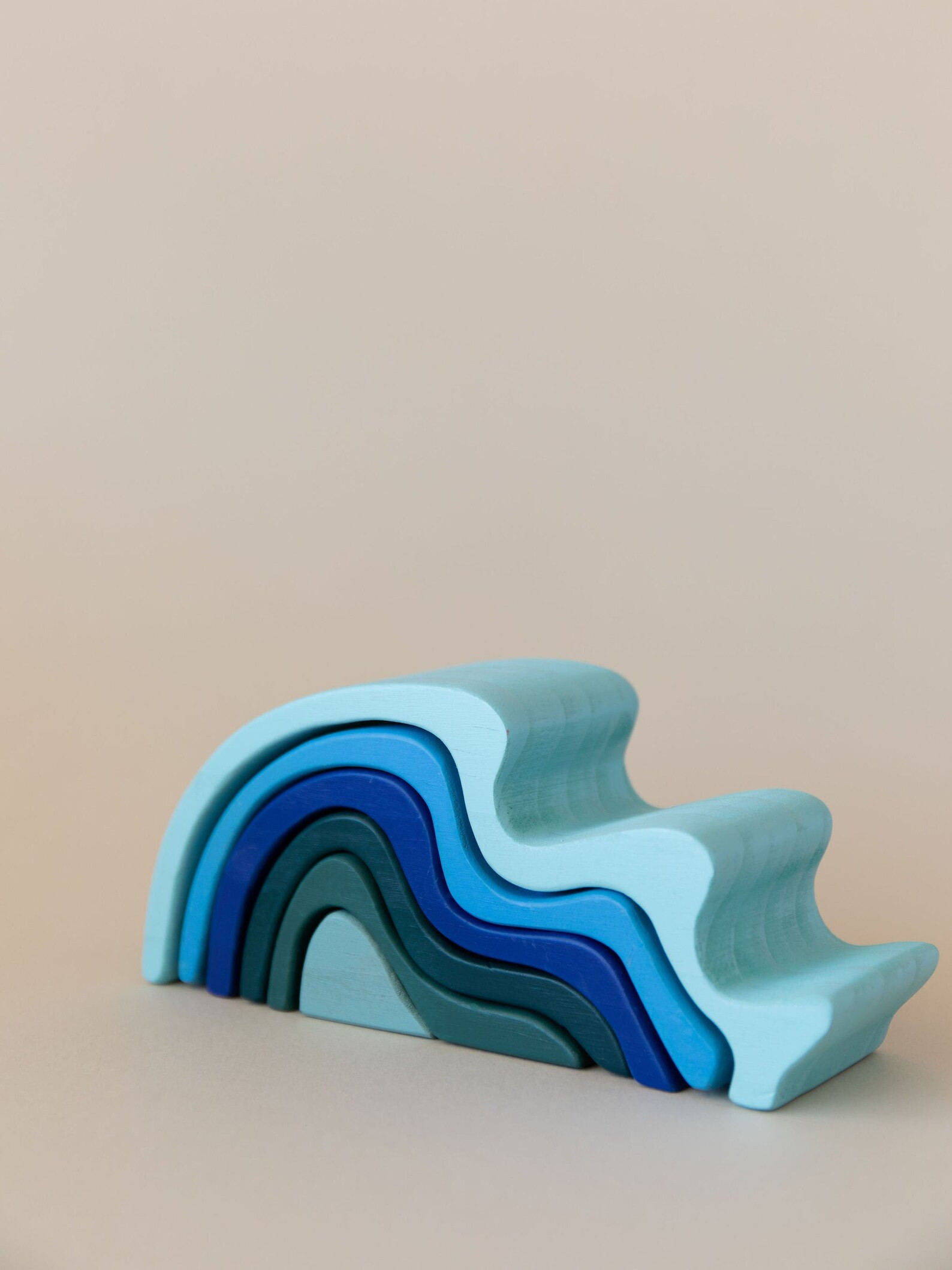 Wooden Wave Stacking Toy Wave Shaped Stacking Toy - Etsy | Etsy (US)