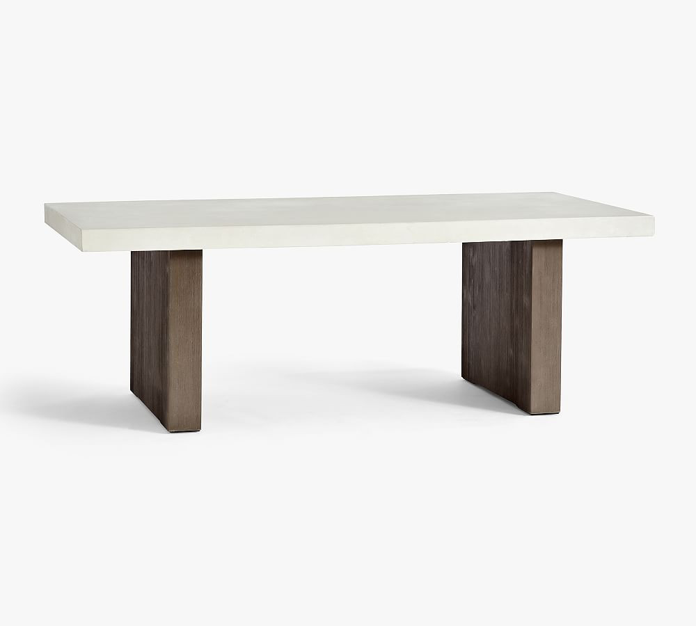 Pomona Concrete & Acacia Rectangular Outdoor Dining Table (86") | Pottery Barn (US)