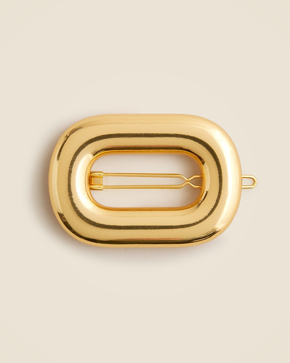 Dimensional oval metallic hair clip | J. Crew US