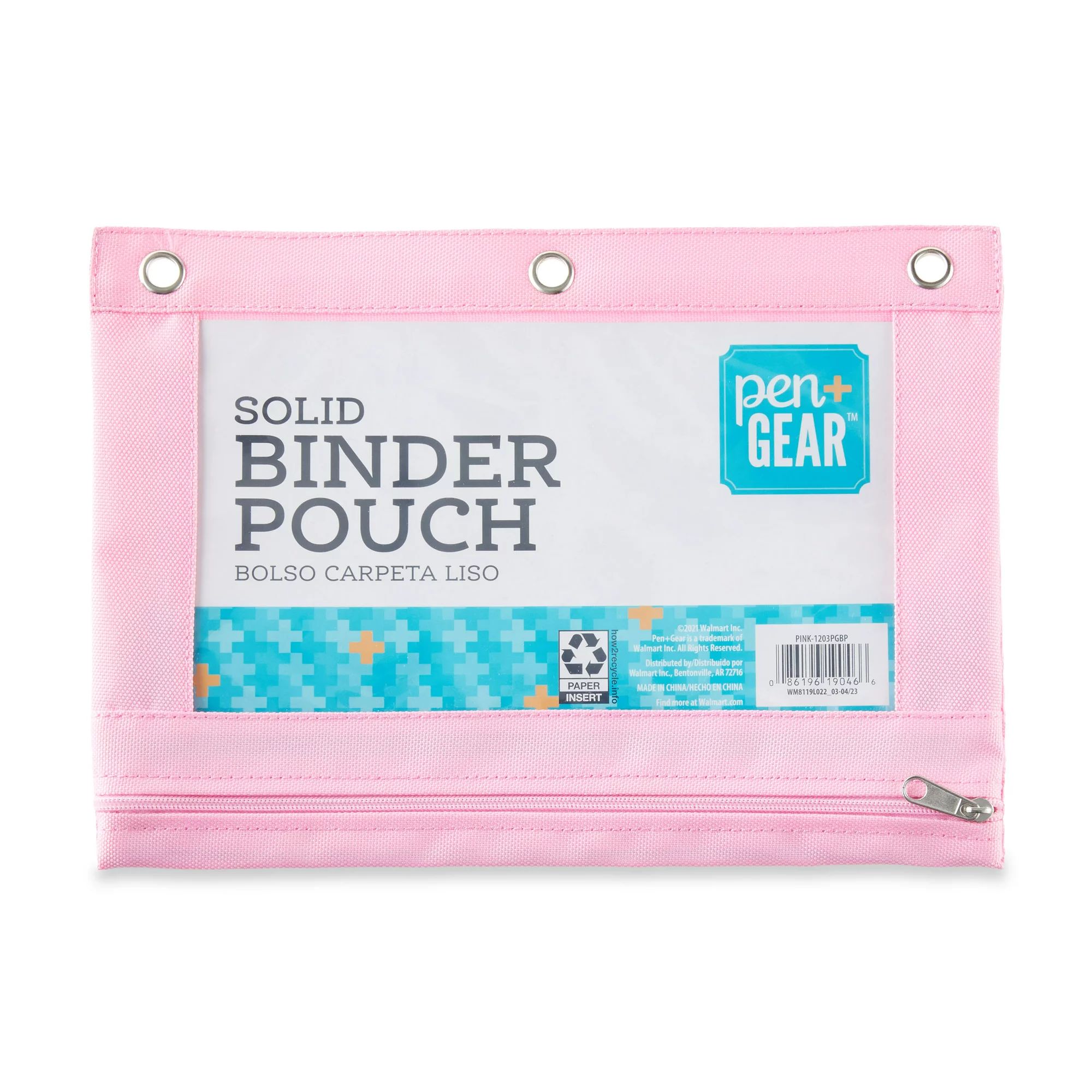 Pen + Gear Solid Binder Pouch, Pink, 10.25” x 7.25” | Walmart (US)