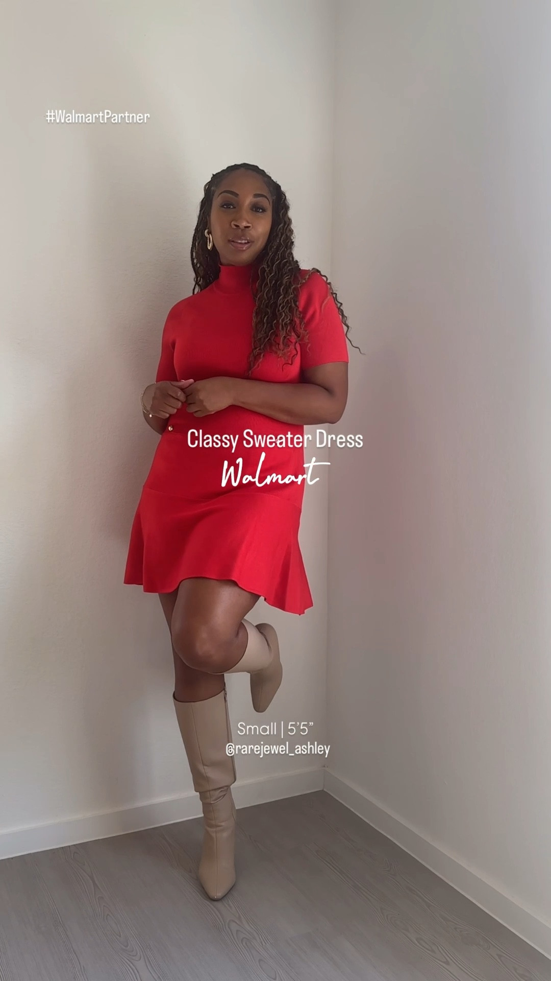 #WalmartPartner Discovered this classy sweater dress at Walmart and loving it! Available in navy blue and red. 

I’m wearing a size small.

#sweaterdress #dress #dresses #falloutfit #FallStyle #styleinspo #outfitinspo #whatiwore #styleinspo #reddresses #navydresses #myootd #ootd #musthave #boots #Walmart #WalmartFashion #giftsforher #gifting #giftideas #trending 

#LTKShoeCrush #LTKFallSale

#LTKSeasonal #LTKootd #LTKGiftGuide