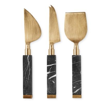 Black Marble Cheese Knives, Set of 3 | Williams Sonoma | Williams-Sonoma