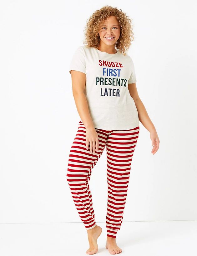 Snooze First Slogan Short Sleeve Pyjama Set | Marks & Spencer (UK)