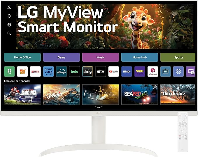 LG 32SR75U-W 32-inch MyView Smart Monitor with Steaming TV, 4K UHD (3840 x 2160), HDR10, USB Type... | Amazon (US)