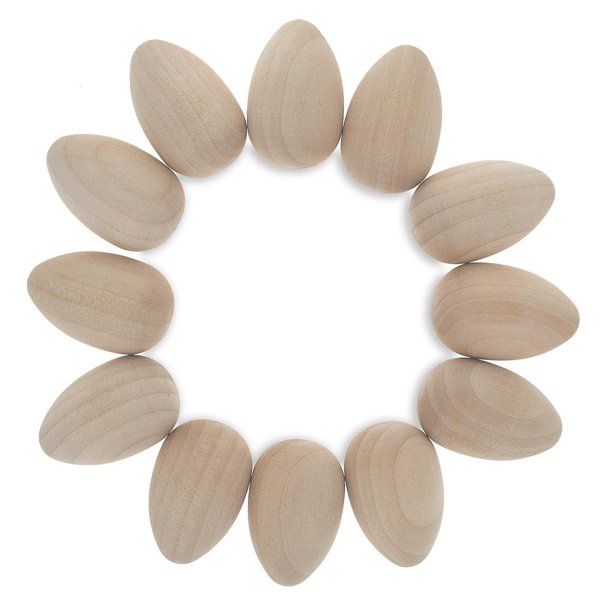 BestPysanky Set of 12 Unfinished Unpainted Wooden Robin Eggs 1.4 Inches | Walmart (US)