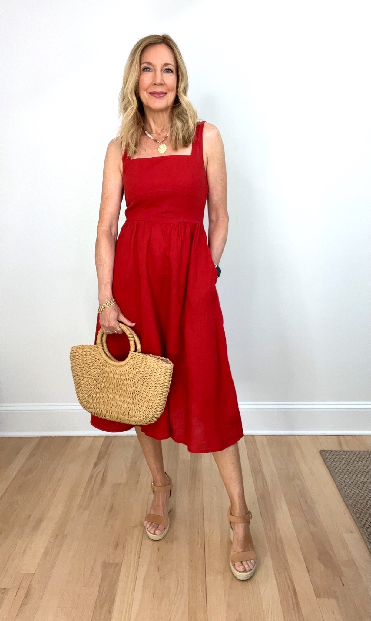 Summer Outfit for Dressy Occasion
Linen Dress
Espadrilles
Straw Bag

#LTKootd #LTKSeasonal #LTKOver40