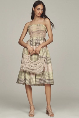 Maeve Strapless A-Line Midi Dress | Anthropologie (US)