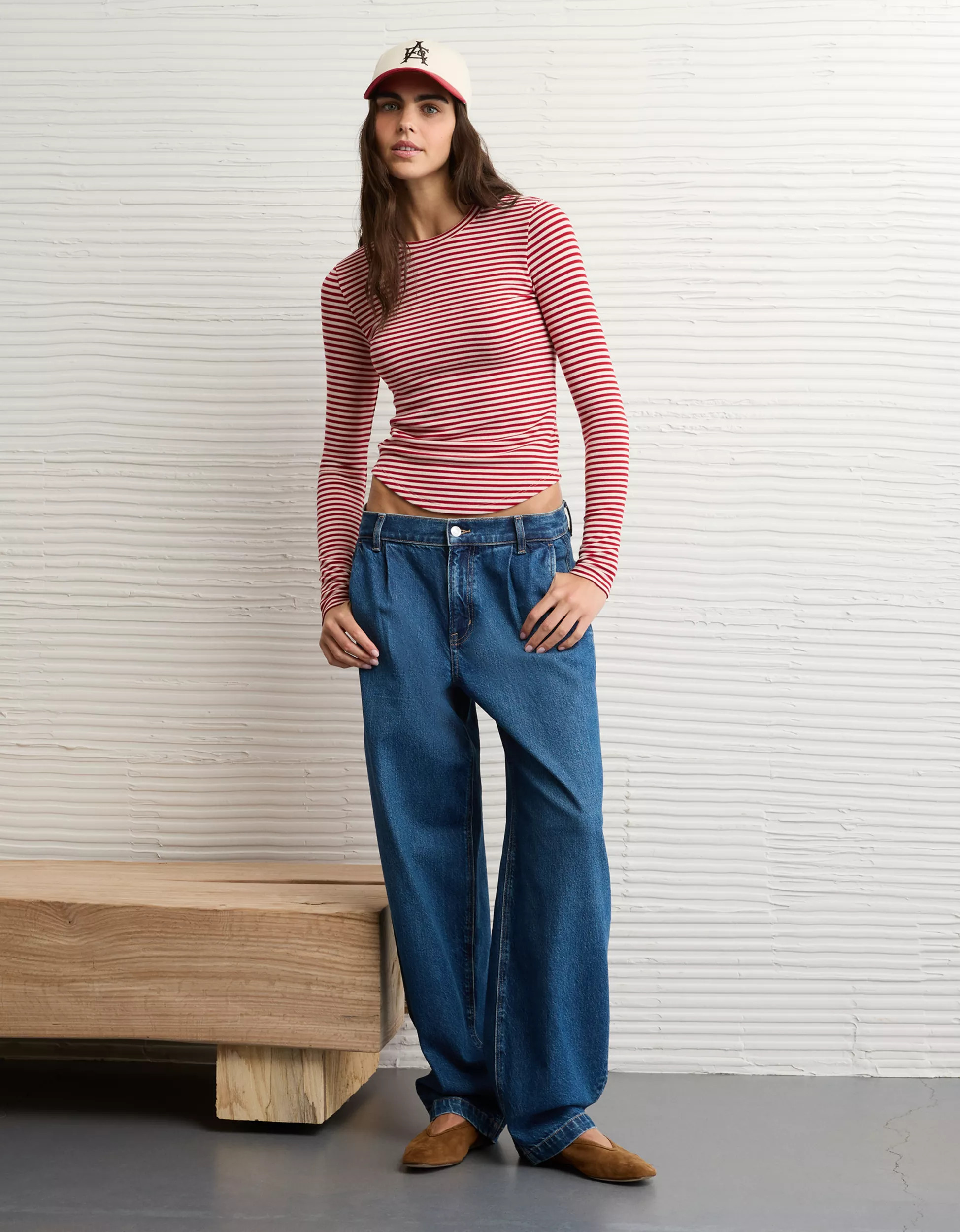 AE Long Sleeve Cozy Crew Neck T-Shirt | American Eagle Outfitters (US & CA)