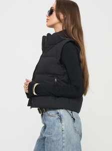 Fuentes Puffer Vest Black | Princess Polly AU