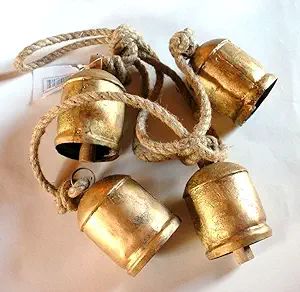 Carfar Handicrafts Shabby Chic Country Style Rustic Metal Hanging Giant Cow Bells, 76 cm Length, ... | Amazon (US)