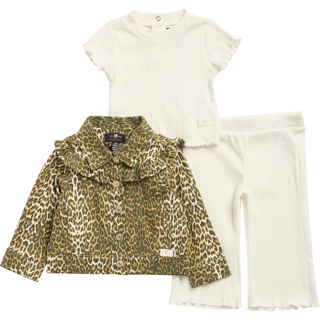 7 For All Mankind Three-Piece Rib Knit Set with Jacket in Marshmallow at Nordstrom Rack, Size 24M | Nordstrom Rack