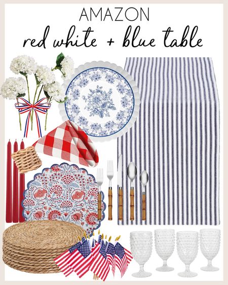 Red white and blue tablescape from Amazon! Perfect for summer entertaining! 

#amazonhome

Amazon finds. Amazon home. Amazon tablescape. Summer entertaining essentials. Summer hosting essentials. Red white and blue tablescape. 

#LTKHome #LTKFindsUnder100 #LTKSeasonal
