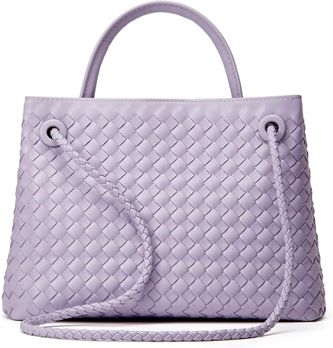 Woven Bag for Women Crossbody Handbag: Vegan Leather Small Tote Purse - Trendy Shoulder Handbags ... | Amazon (US)
