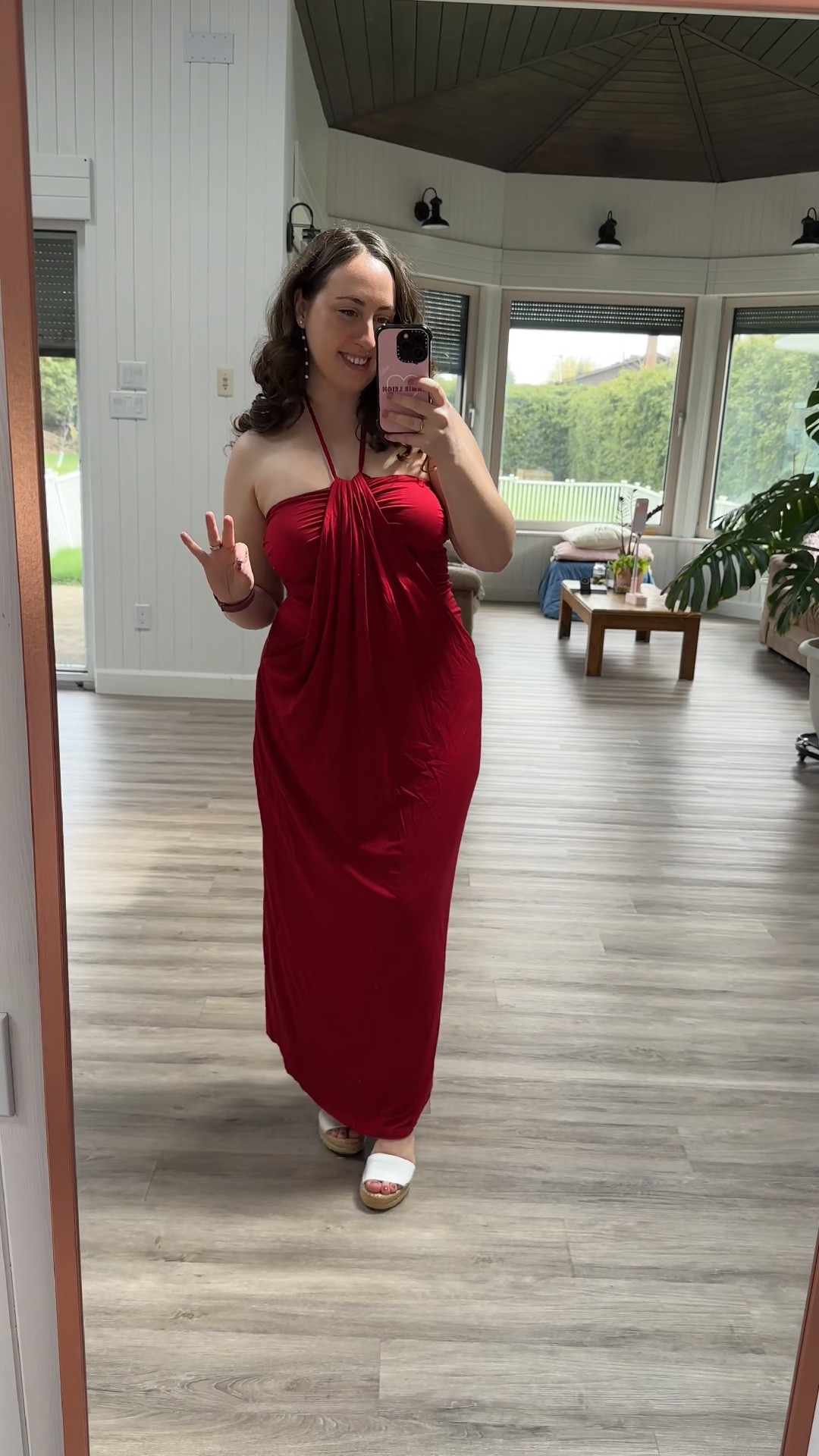 The cutest little summery dress from @Halara  😍 love the deep red and the fit of this dress! It’s comfy, stretchy, and so cute. I can’t wait for it to get warm enough to wear it out of the house! #halara #dress #summerdress #ootd #curvypetitestyle 

#LTKMidsize #LTKPetite #LTKSeasonal