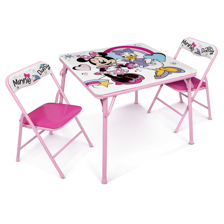 Minnie Mouse Kids 3-Piece Activity Table and Chair Set, Pink | Walmart (US)