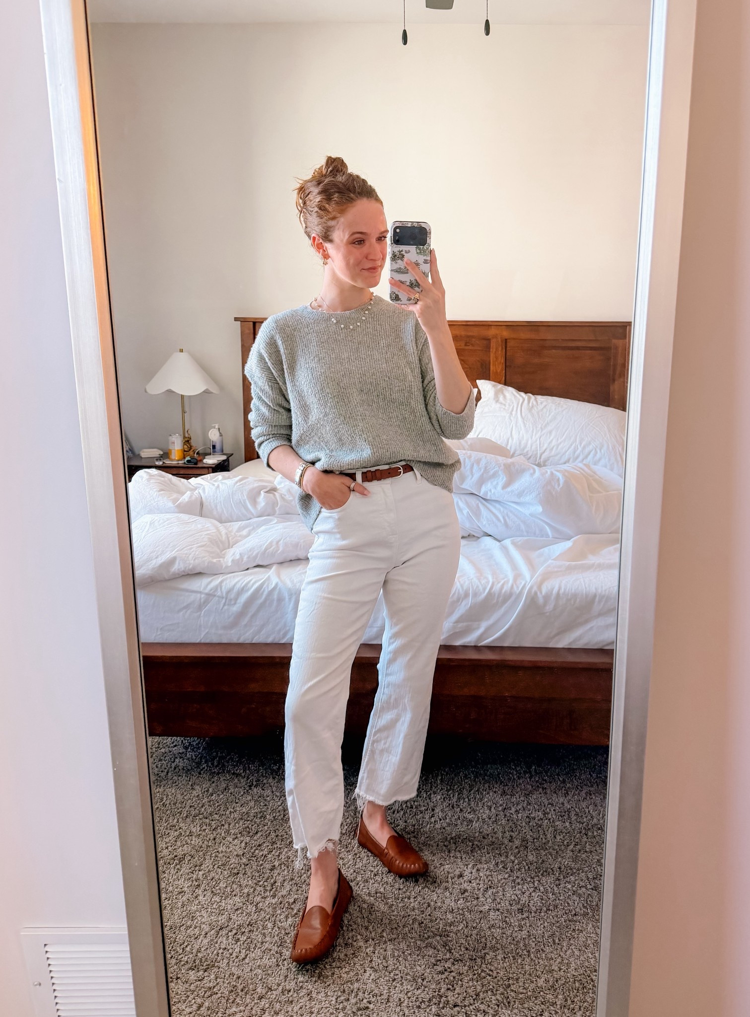 Saturday OOTD theme - back to basics!! If was CHILLY today…a stark reminder that we are NOT totally done with winter yet 🤣 had to layer my favorite sweater with some jeans to keep me warm! 

#LTKgrwm #LTKootd