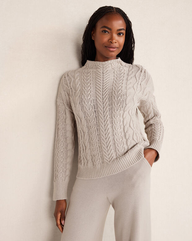 Organic Cotton Cable Mockneck Sweater | Haven Well Within