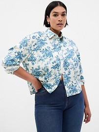 Gap × LoveShackFancy 100% Organic Cotton Cropped Shirt | Gap (US)