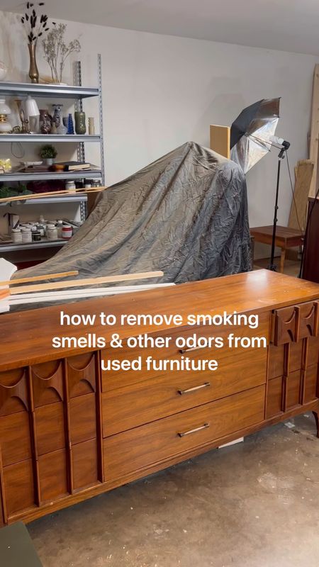 Before you freak, Kent Coffey is the maker of this gorgeous furniture set! 
But anyways... I've been gatekeeping. I figured out this hack a few months back when I picked up a piece of furniture that was previously owned by smokers. This hack also works to remove that old, musty smell used furniture can sometimes have. 
So.. here's what I did! 
I scrubbed the piece entirely with a 1:1 ratio of vinegar & water 
I cleaned everything - including the inside of the dresser & inside of the drawers! I also used a very dull scrubbing sponge to get off any grime or residue
I then took @armandhammer Pet Fresh Carpet Odor Eliminator and sprinkled it in all of the drawers. This stuff smells AMAZING!! 
I left it in there while I was gone for the holidays - about 2ish weeks, and these dressers smell like new! 

What are your hacks from removing the funk outta your old furniture? 

#LTKunder50 #LTKFind #LTKhome