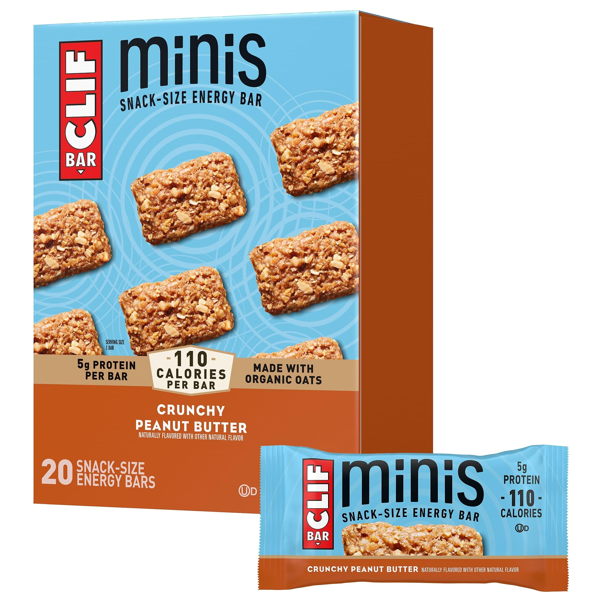 CLIF BAR Minis - Crunchy Peanut Butter - Made with Organic Oats - 5g Protein - Non-GMO - Plant Ba... | Amazon (US)
