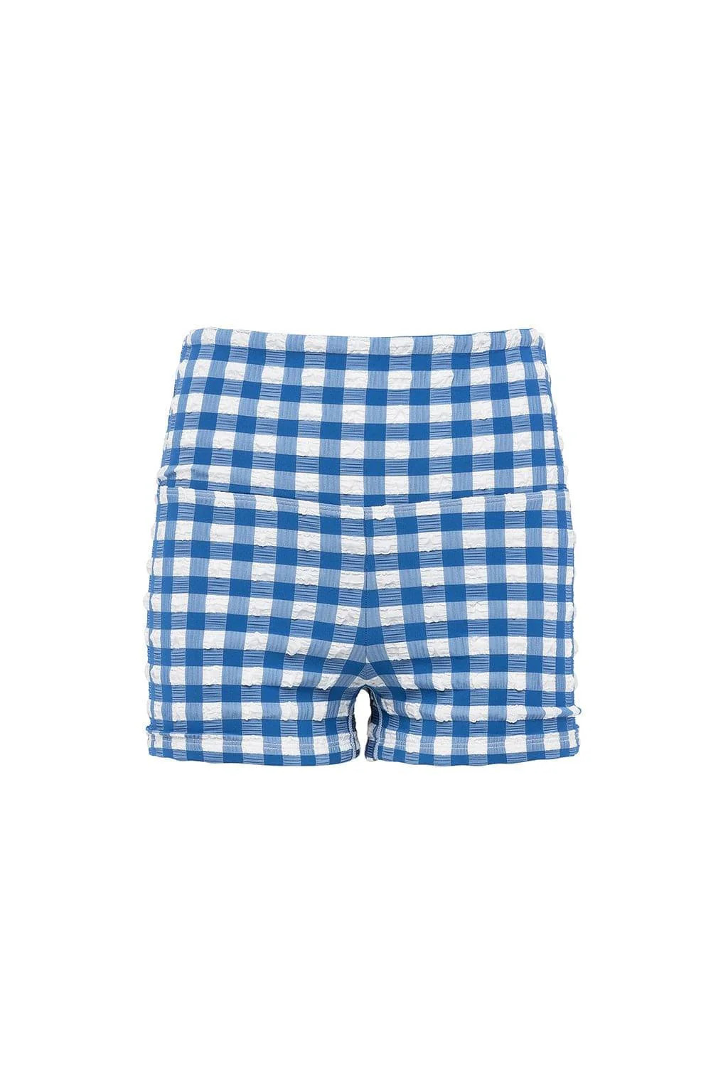 Blue Gingham Micro Bike Short | Montce