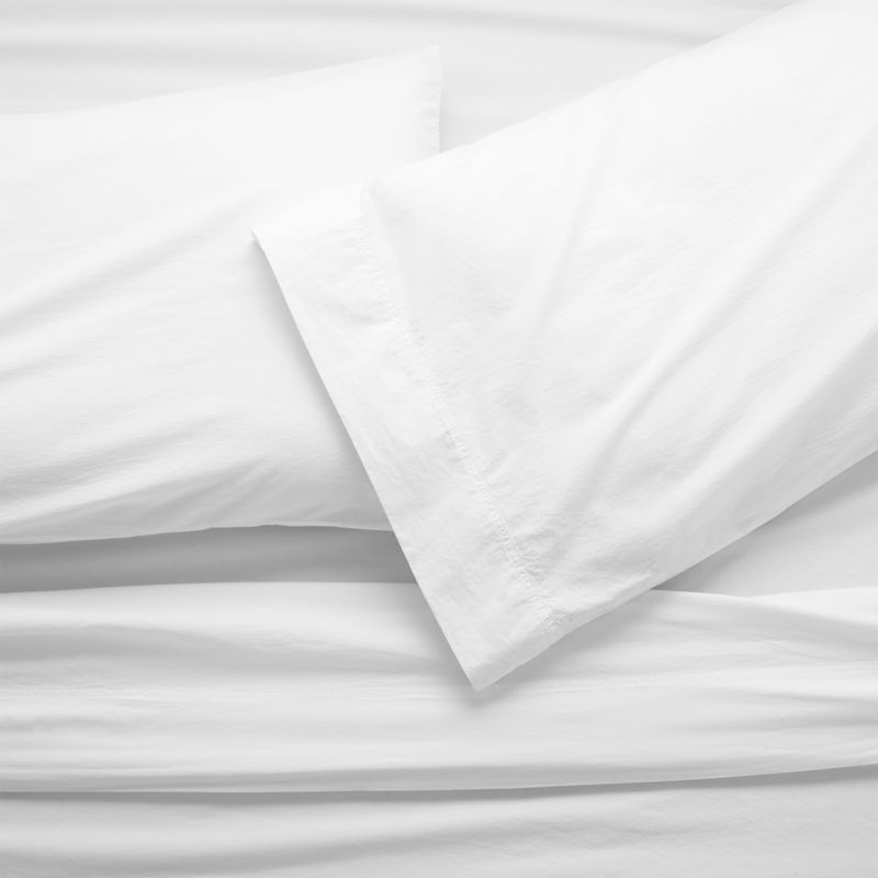 Organic Cotton White Full Sheet Set + Reviews | Crate and Barrel | Crate & Barrel