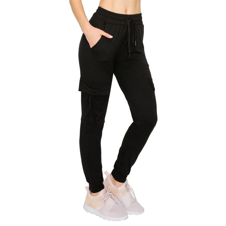 ALWAYS Women's Super Soft Casual Cargo Jogger Pants Black 2XL | Walmart (US)