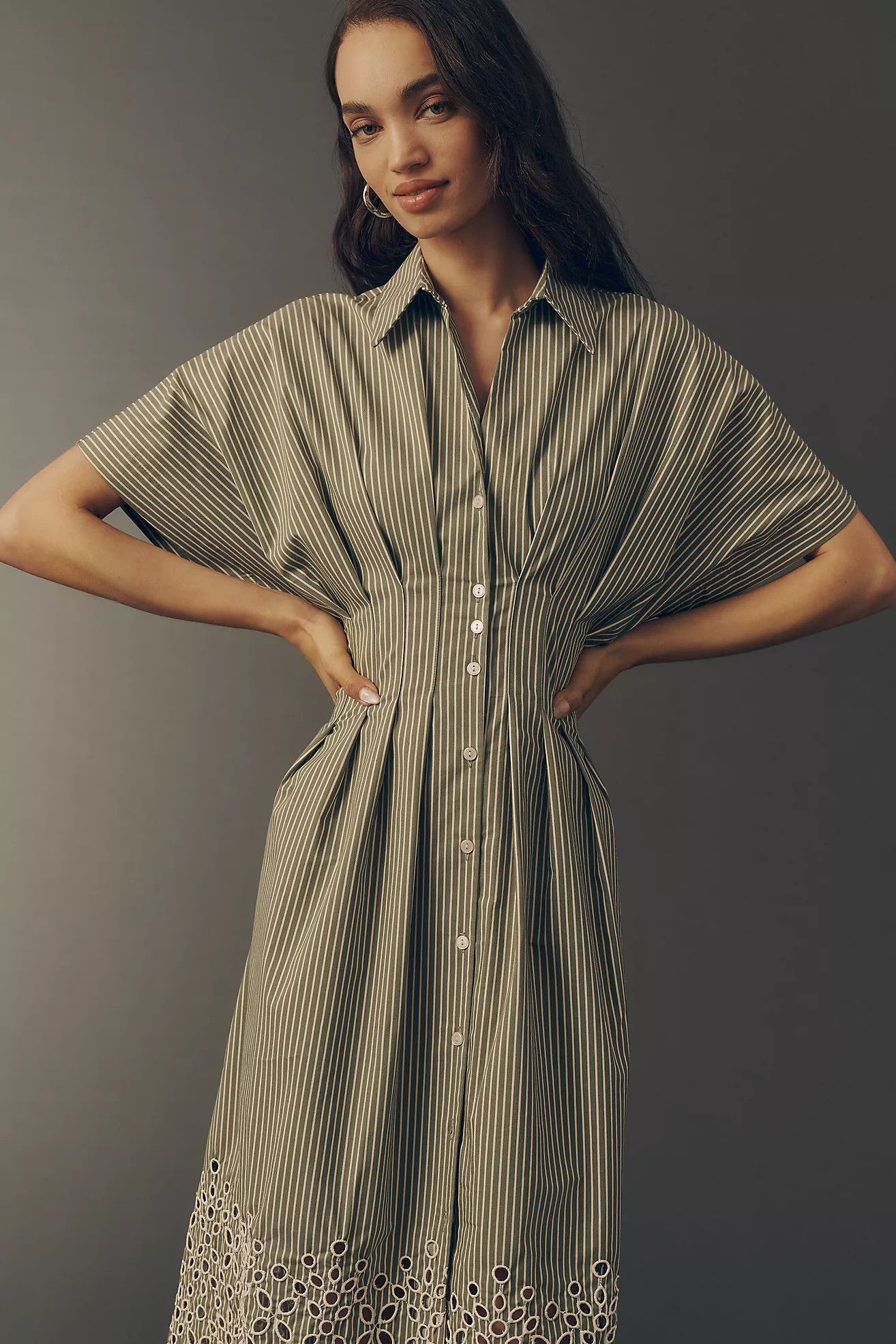 The Tobie Eyelet Shirt Dress by Exquise | Anthropologie (US)