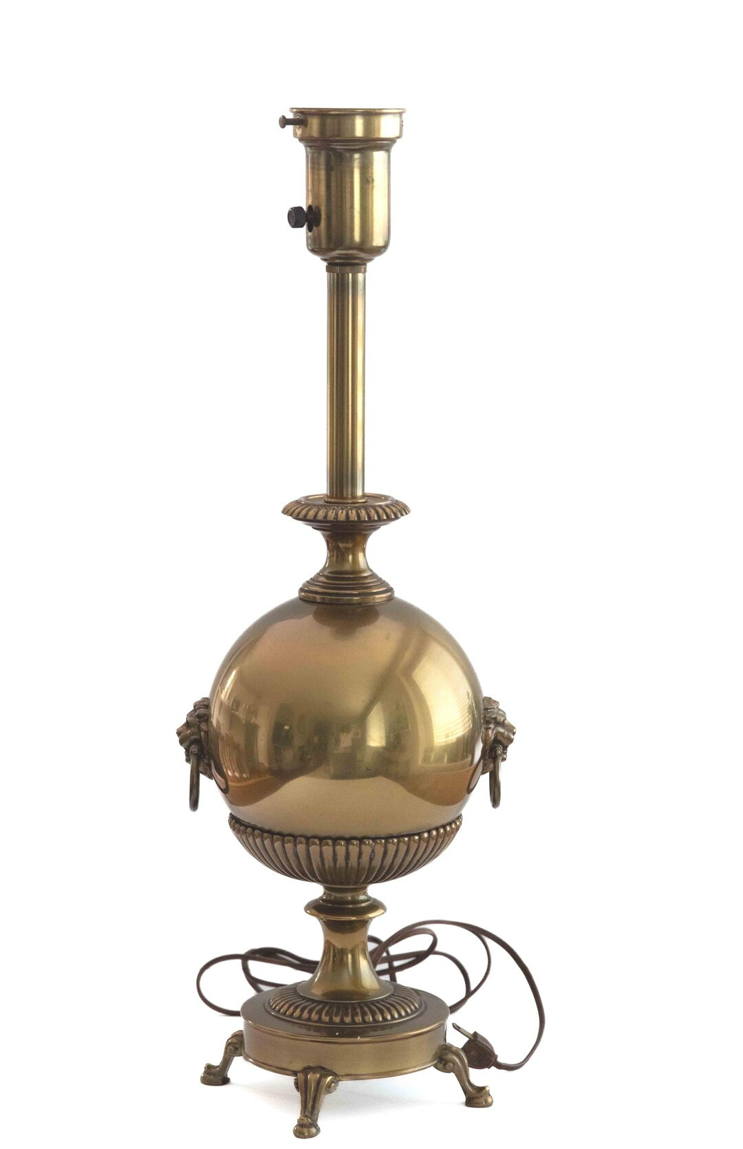Mid Century Stiffel Brass Lion Head Table Lamp: Milk Glass Shade - Etsy | Etsy (US)
