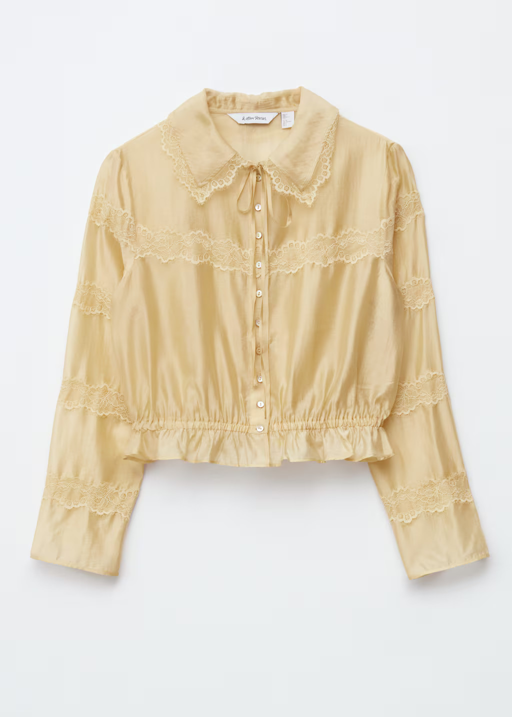 Long-Sleeve Lace Blouse - Light Yellow - & Other Stories BE | & Other Stories EU