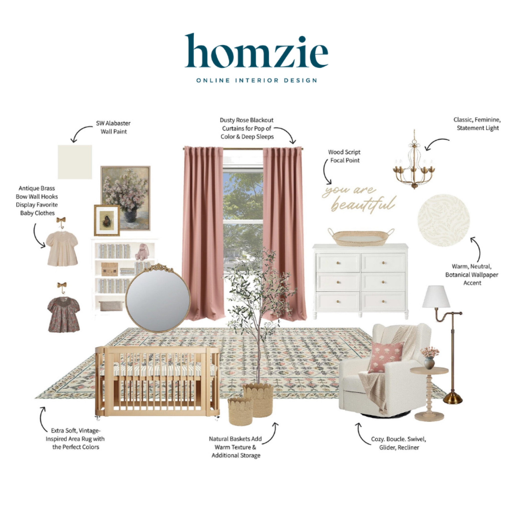 Vintage little girls nursery design in blush! We love this vintage style chandelier, blush curtains, cute hooks, and floral pillows 

#LTKBaby #LTKHome #LTKBump