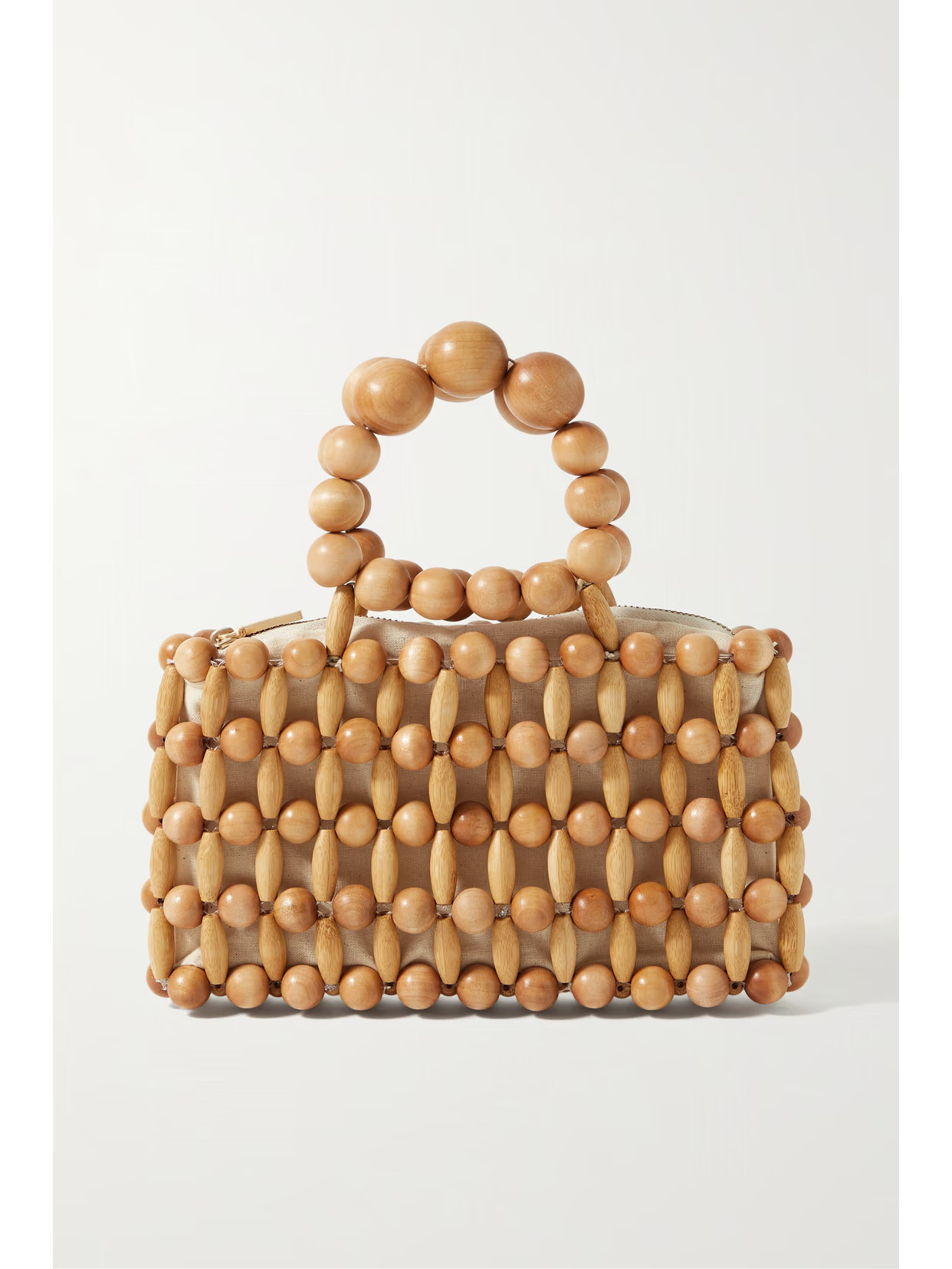 Cult Gaia - Cora Beaded Wood And Linen Tote - Neutrals | NET-A-PORTER (US)