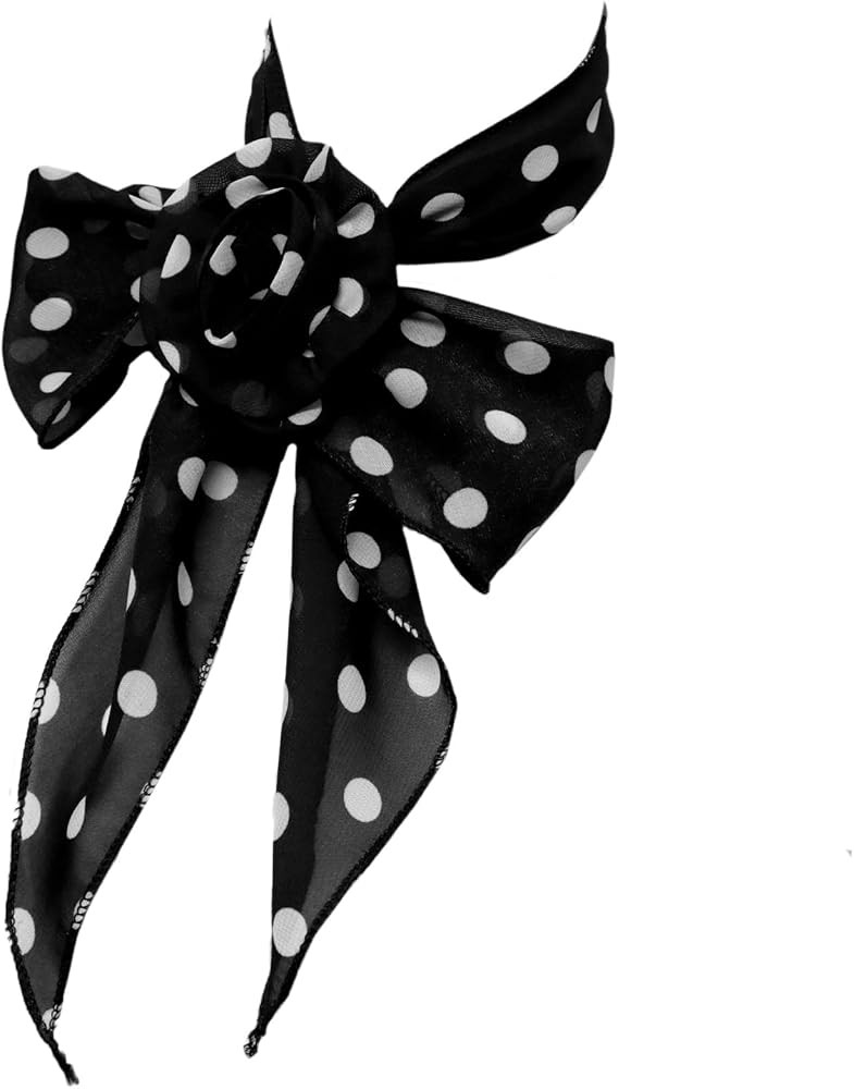 Polka Dot Scarf for Women, Skinny Womens Neck Scarf with Flower | Amazon (US)