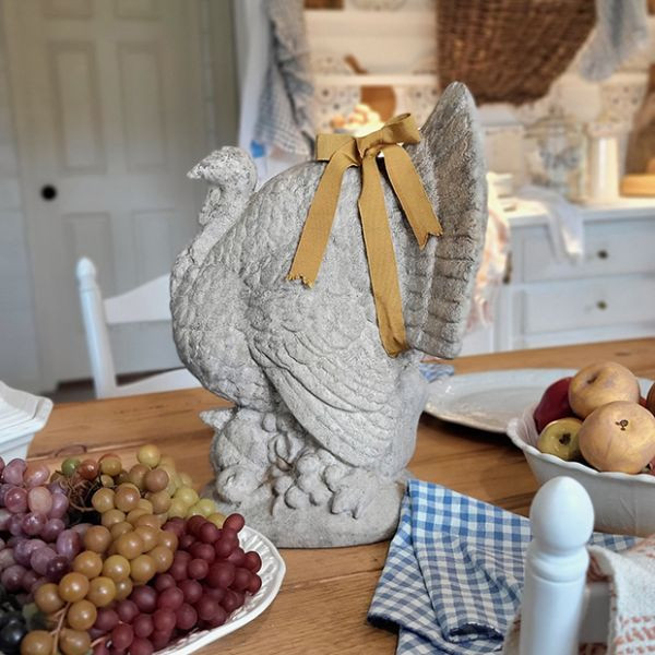 Decorative Tabletop Turkey Statue | Antique Farm House