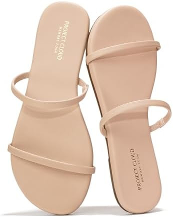 Project Cloud Summer Sandals for Women 2026 - Memory Foam Insole and Vegan Leather Beach Flip Flo... | Amazon (US)