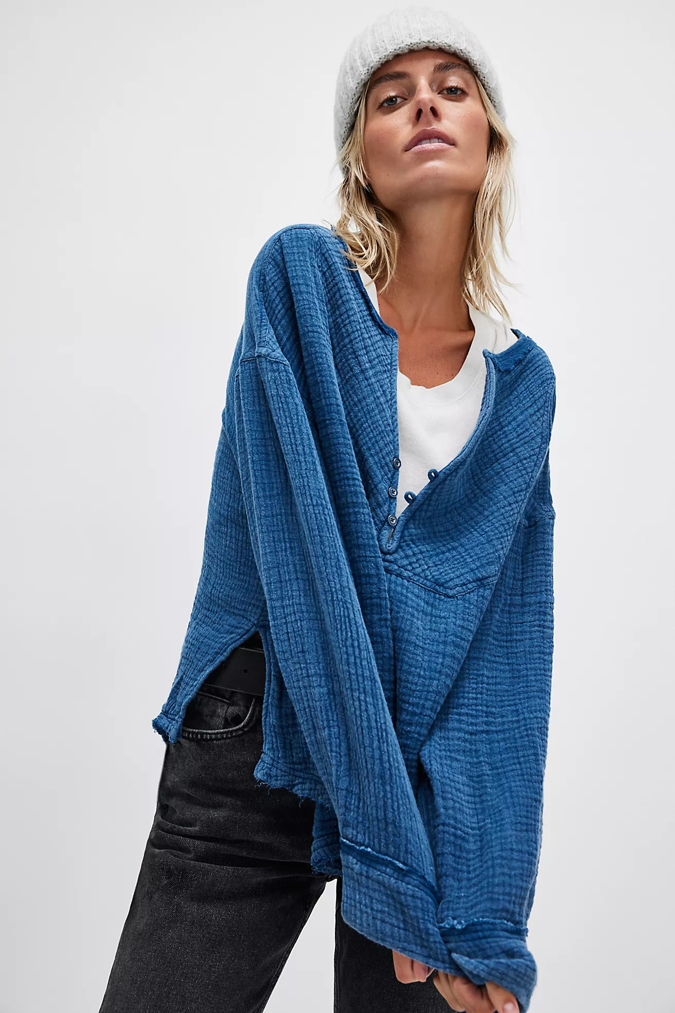 We The Free Easy Sunday Indigo Pullover | Free People (Global - UK&FR Excluded)