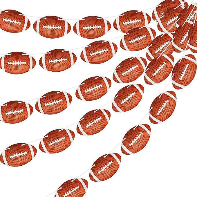 6 Pieces Football Banner Party Decorations Sports Paper Bunting Game Day Birthday Garland Footbal... | Amazon (US)