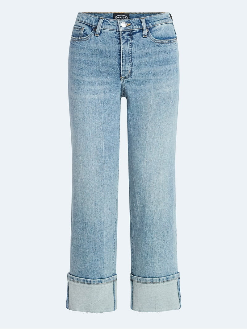 Scoop Women's and Women's Plus Benton Cuffed Ankle Jeans, 25", 27", and 29" Inseams, Sizes 0-26W | Walmart (US)