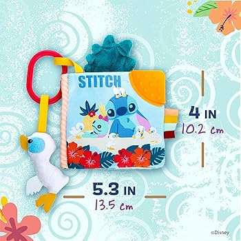 KIDS PREFERRED Disney Baby Lilo & Stitch Soft Book: Stitch ON-The-GO Soft Book, Blue Medium | Amazon (US)