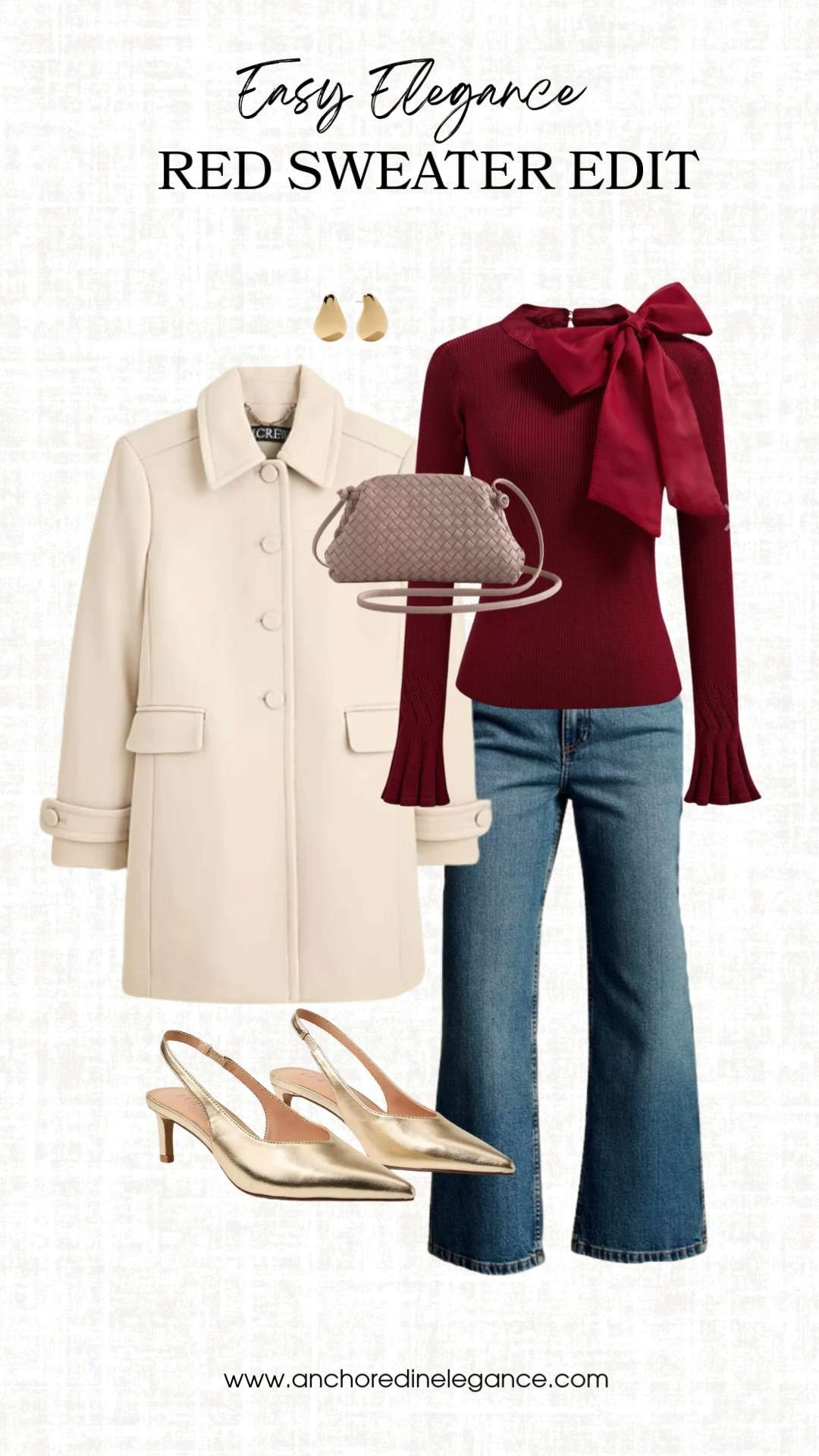 Relaxed festive look that will carry you from Christmas to Valentine's Day. The affordable bow knot sweater pairs beautifully with denim or trousers. Finish with metallic heels and a chic coat and you've got an effortlessly elegant holiday outfit or date night look.  

 #LTKHoliday #LTKSeasonal #LTKOver40
