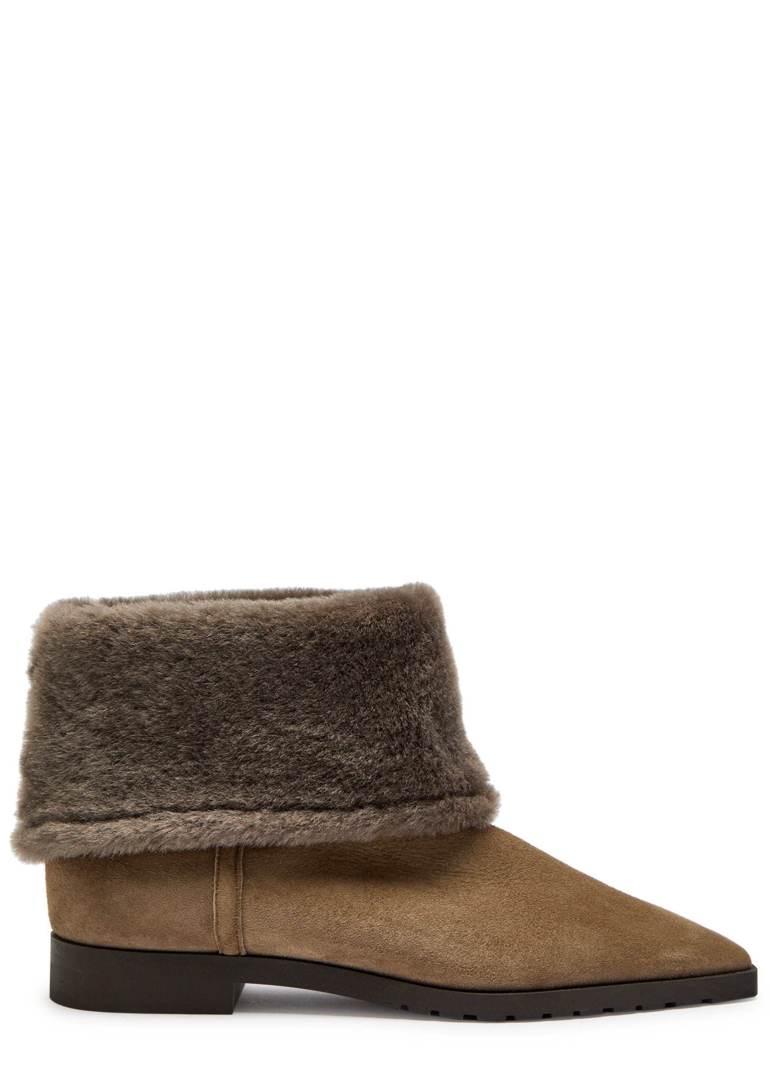 Shearling-trimmed suede ankle boots | Harvey Nichols