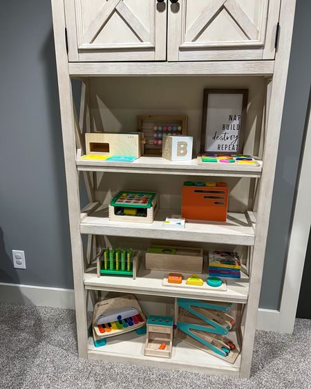 Playroom organization. Montessori toys. Wooden toys. Playroom shelves. Bookcase. Toddler toys. Playroom decor. 

#LTKfamily #LTKhome #LTKbaby