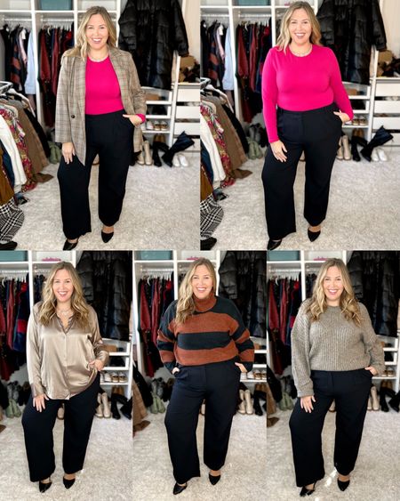 Styling plus size trousers 5 ways! Took these Abercrombie tailored pants (size 35) and paired it with a variety of Abercrombie tops (all XXL). The blazer in the first frame is from Madewell (size 18). 

All Abercrombie is 30% when signed into your myAbercrombie account + an extra 15% off with code CYBERAF at checkout

All Madewell is 40% off with code OHJOY

#LTKSeasonal #LTKworkwear #LTKcurves