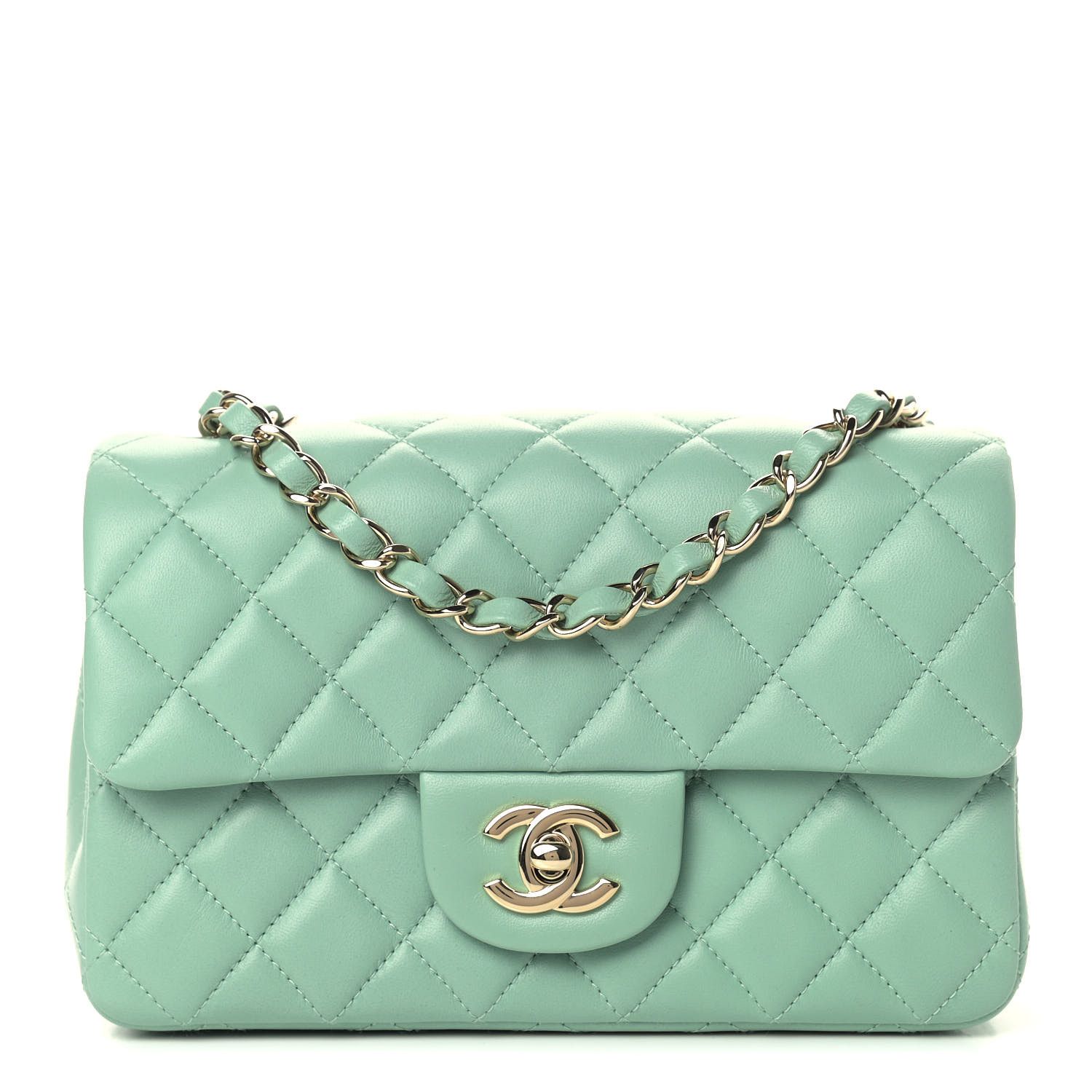CHANEL

Lambskin Quilted Mini Rectangular Flap Green | Fashionphile