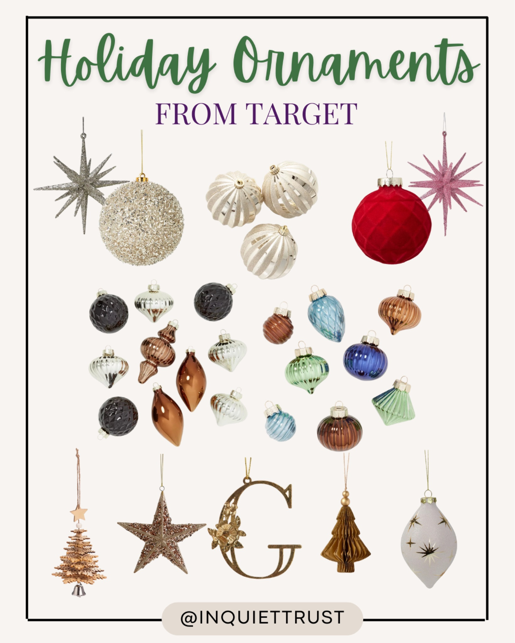 Fun holiday decor from Target!

#targetfinds #christmasornaments #holidaydecorinspo #christmasessentials

#LTKunder50 #LTKHoliday #LTKSeasonal