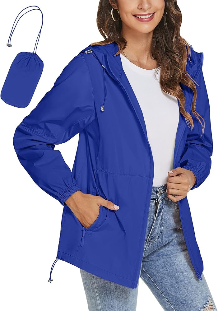 TCOT Womens Rain Jackets Waterproof Windbreaker Jackets lightweight Portable Rain Coat | Amazon (US)