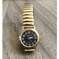 Oleg Cassini Women's Gold Stretch Band Watch With A Round Black Dial Silver Arabic Hours New Old Stock Vintage Item | Etsy (US)