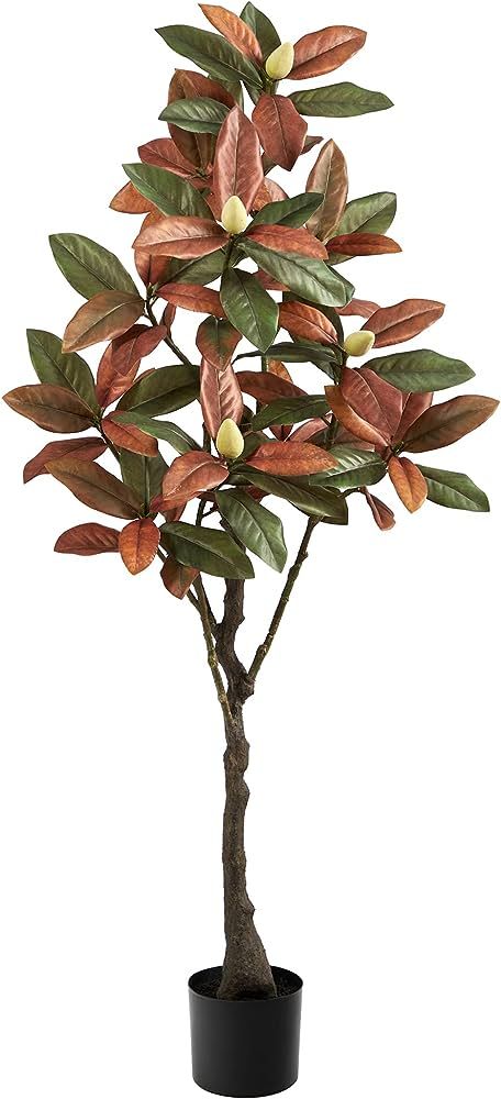 Nearly Natural 5ft. Fall Magnolia Artificial Tree, Brown | Amazon (US)